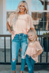 Flutter Sleeves Sheer Textured Babydoll Top